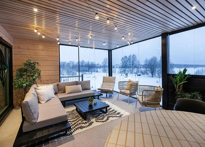 Log Modern Interior بيت للعطل *